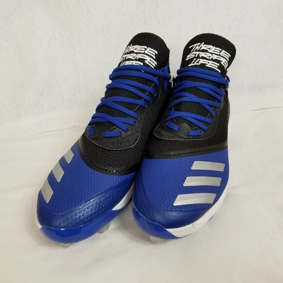 NWT ADiDAS Icon V Boost Metal Cleat Baseball Shoes Blue Black Size 11.5 ~4390 - Picture 1 of 8